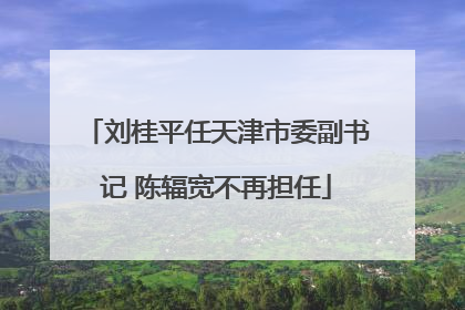 刘桂平任天津市委副书记 陈辐宽不再担任