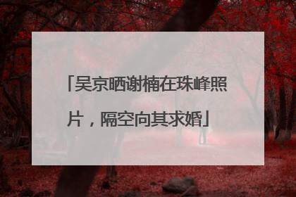 吴京晒谢楠在珠峰照片，隔空向其求婚