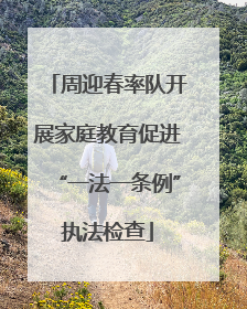 周迎春率队开展家庭教育促进“一法一条例”执法检查