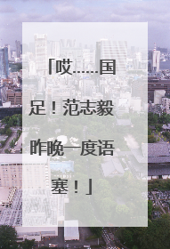 哎……国足！范志毅昨晚一度语塞！