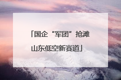 国企“军团”抢滩山东低空新赛道