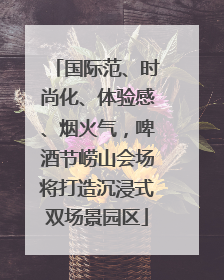 国际范、时尚化、体验感、烟火气，啤酒节崂山会场将打造沉浸式双场景园区