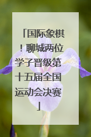 国际象棋！聊城两位学子晋级第十五届全国运动会决赛