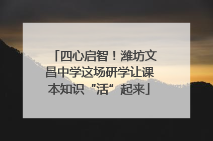 四心启智！潍坊文昌中学这场研学让课本知识“活”起来