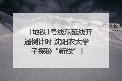地铁1号线东延线开通倒计时 沈阳农大学子探秘“新线”