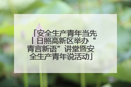 安全生产青年当先丨日照高新区举办“青言新语”讲堂暨安全生产青年说活动