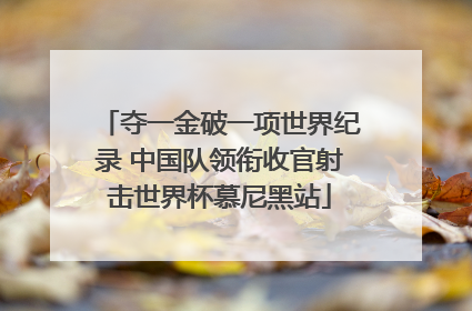 夺一金破一项世界纪录 中国队领衔收官射击世界杯慕尼黑站
