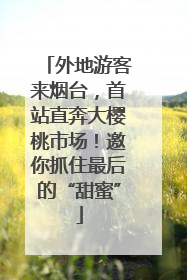 外地游客来烟台，首站直奔大樱桃市场！邀你抓住最后的“甜蜜”