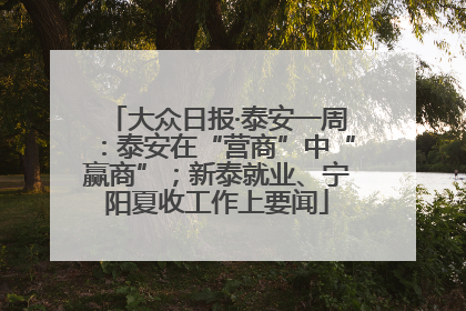 大众日报·泰安一周：泰安在“营商”中“赢商”；新泰就业、宁阳夏收工作上要闻