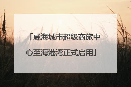 威海城市超级商旅中心至海港湾正式启用