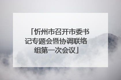 忻州市召开市委书记专题会暨协调联络组第一次会议