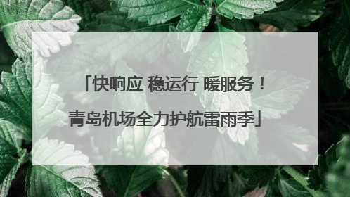 快响应 稳运行 暖服务！青岛机场全力护航雷雨季