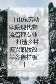山东劳动职院现代物流管理专业：打造乡村振兴职教改革齐鲁样板