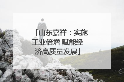 山东嘉祥：实施工业倍增 赋能经济高质量发展