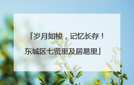 岁月如梭，记忆长存！东城区七贤里及居易里