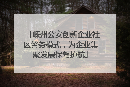 嵊州公安创新企业社区警务模式，为企业集聚发展保驾护航