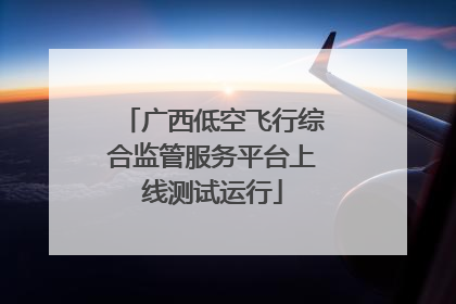 广西低空飞行综合监管服务平台上线测试运行