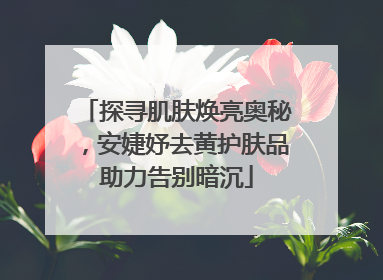 探寻肌肤焕亮奥秘，安婕妤去黄护肤品助力告别暗沉