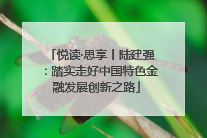 悦读·思享丨陆建强：踏实走好中国特色金融发展创新之路