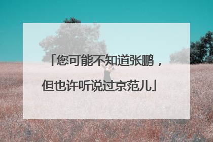 您可能不知道张鹏，但也许听说过京范儿