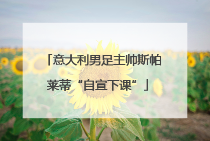 意大利男足主帅斯帕莱蒂“自宣下课”
