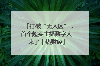打破“无人区”，首个超头主播数字人来了｜热财经