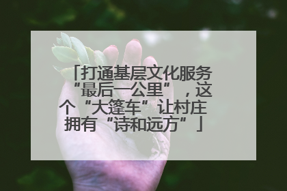 打通基层文化服务“最后一公里”，这个“大篷车”让村庄拥有“诗和远方”