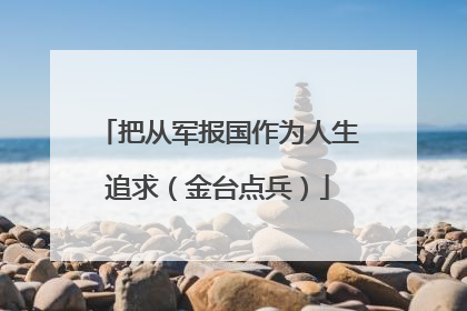 把从军报国作为人生追求（金台点兵）