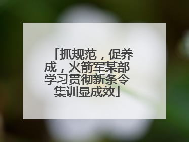 抓规范，促养成，火箭军某部学习贯彻新条令集训显成效