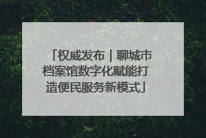 权威发布｜聊城市档案馆数字化赋能打造便民服务新模式