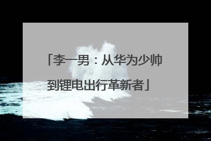 李一男：从华为少帅到锂电出行革新者