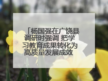 杨国强在广饶县调研时强调 把学习教育成果转化为高质量发展成效 推动经济稳健向好进中提质