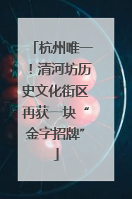 杭州唯一！清河坊历史文化街区再获一块“金字招牌”