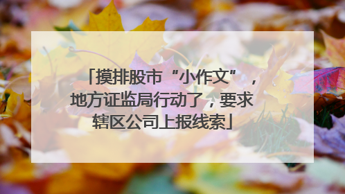 摸排股市“小作文”，地方证监局行动了，要求辖区公司上报线索
