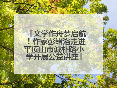 文学作舟梦启航！作家彭绪洛走进平顶山市诚朴路小学开展公益讲座