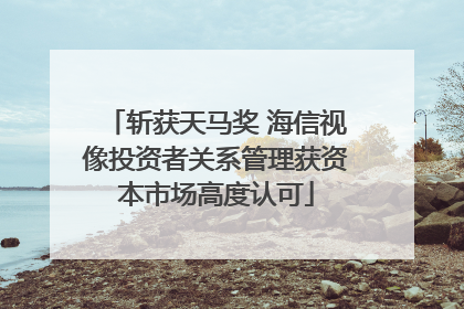 斩获天马奖 海信视像投资者关系管理获资本市场高度认可