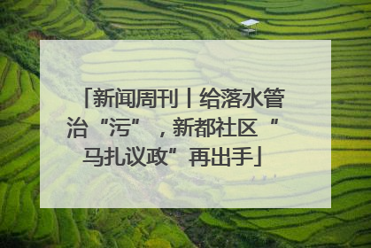 新闻周刊丨给落水管治“污”，新都社区“马扎议政”再出手