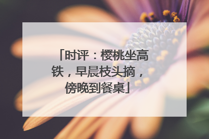 时评：樱桃坐高铁，早晨枝头摘，傍晚到餐桌