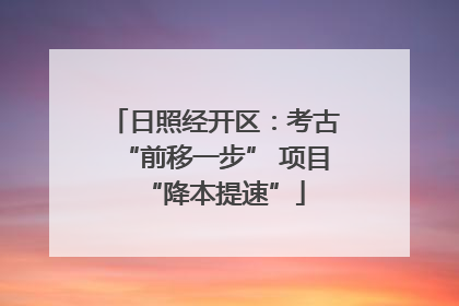 日照经开区：考古“前移一步” 项目“降本提速”