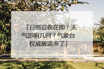 日照夏收在即！天气影响几何？气象台权威解读来了
