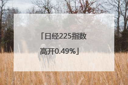日经225指数高开0.49%