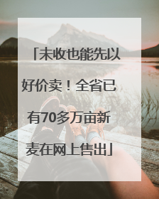 未收也能先以好价卖！全省已有70多万亩新麦在网上售出