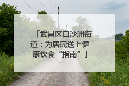 武昌区白沙洲街道：为居民送上健康饮食“指南”