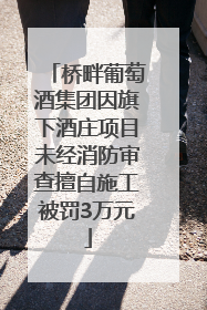 桥畔葡萄酒集团因旗下酒庄项目未经消防审查擅自施工被罚3万元