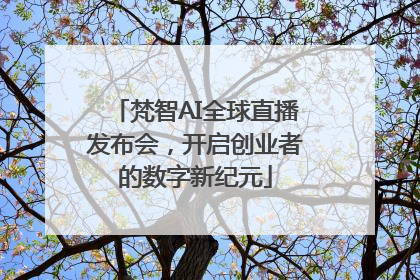 梵智AI全球直播发布会，开启创业者的数字新纪元