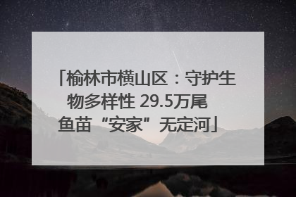 榆林市横山区：守护生物多样性 29.5万尾鱼苗“安家”无定河