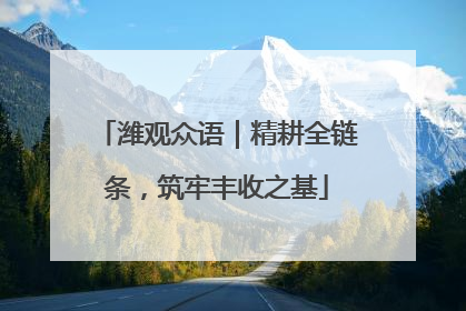 潍观众语｜精耕全链条，筑牢丰收之基