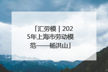 汇劳模｜2025年上海市劳动模范——杨洪山