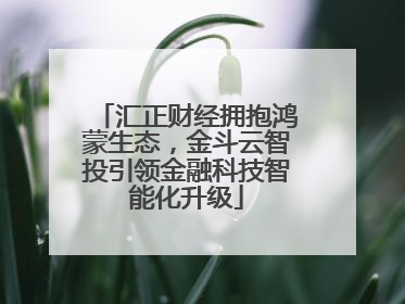 汇正财经拥抱鸿蒙生态，金斗云智投引领金融科技智能化升级