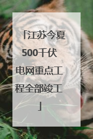 江苏今夏500千伏电网重点工程全部竣工